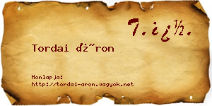 Tordai Áron névjegykártya